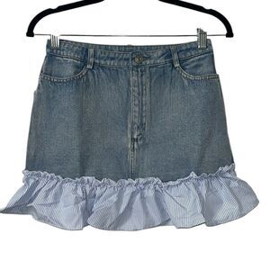 English Factory Girls Kids Denim Blue and White Skirts(Size 13/14)